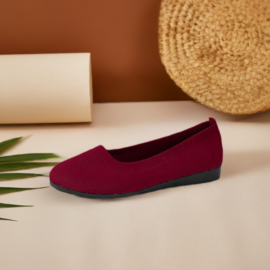 Round Toe Knit Ballet Flats